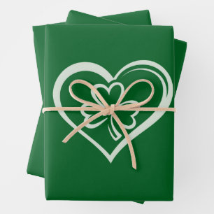 Feuille De Papier Cadeau La Saint-Patrick drôle Shamrock Cœur Irlandais