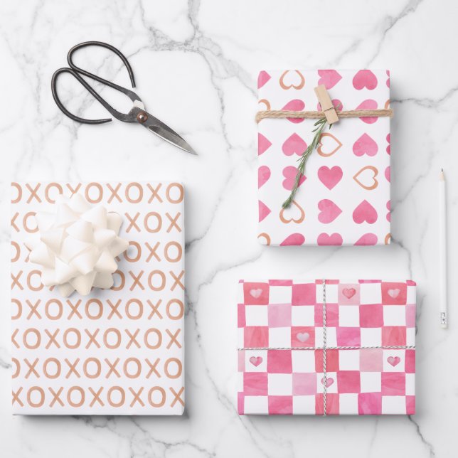 Feuille De Papier Cadeau la Saint-Valentin (Recto)