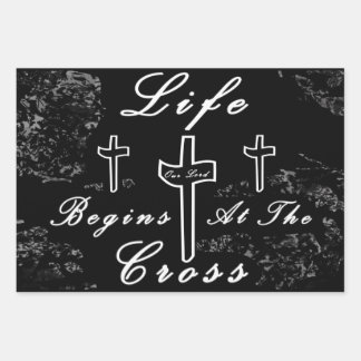 Feuille De Papier Cadeau La vie commence à la croix