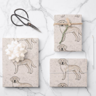 Feuille De Papier Cadeau Labrador Retriever crème anglais Motif de chien