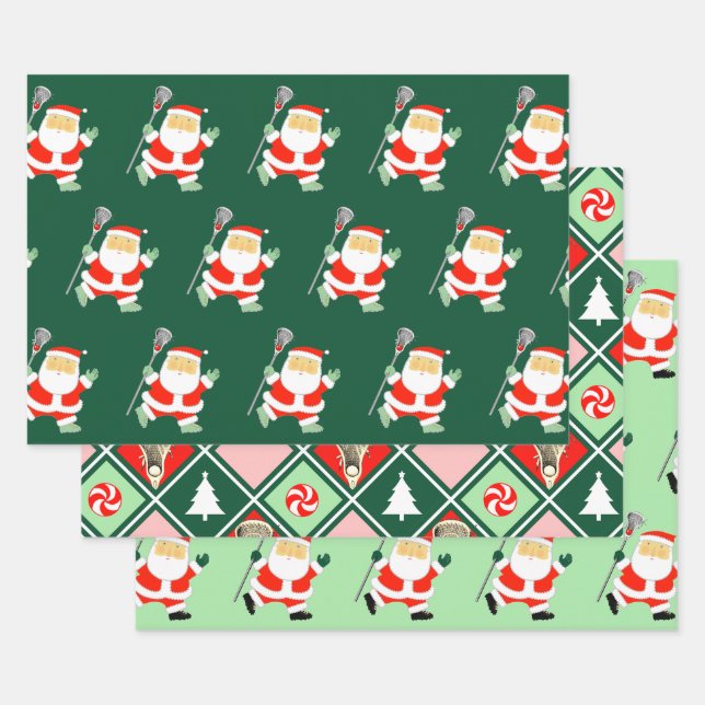 Feuille De Papier Cadeau Lacrosse Sports Holiday Gift Wrapping Paper (Lot)