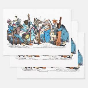 FEUILLE DE PAPIER CADEAU LANGUE MUSICALE ANIMAL FARM ORCHESTRA WRAPPER P