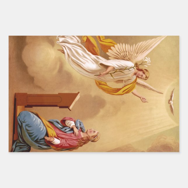 Feuille De Papier Cadeau L'Annonciation de la Vierge Marie (Devant)
