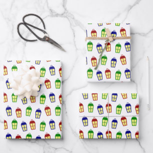 Feuille De Papier Cadeau Lanternes de Noël