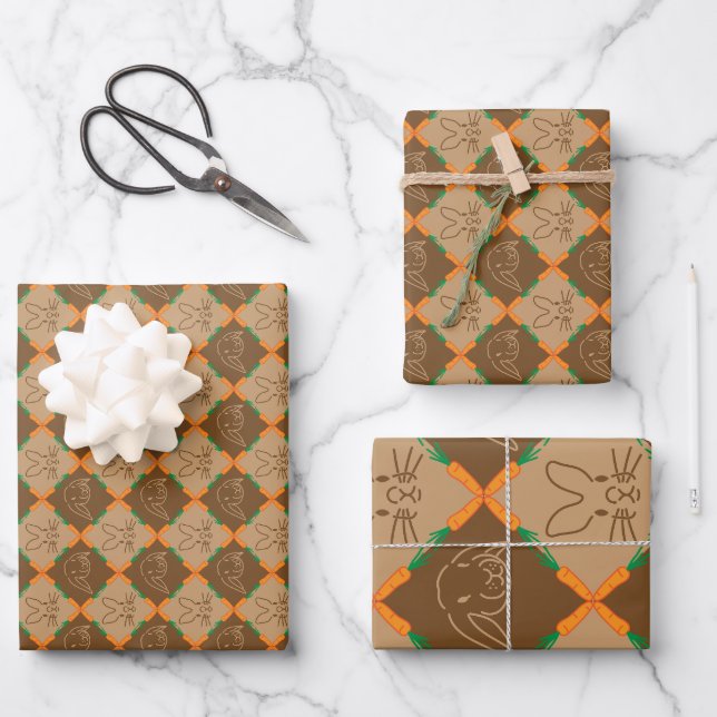 Feuille De Papier Cadeau Lapin Lapin (Recto)