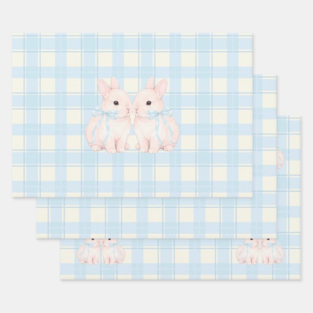 Feuille De Papier Cadeau Lapins de Pâques aux marshmallows roses (Lot)