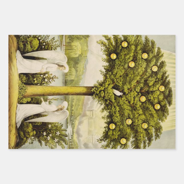 Feuille De Papier Cadeau L'arbre de vie (Devant)