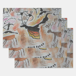 Feuille De Papier Cadeau L'art rupestre Abstrait