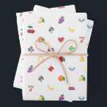 Feuille De Papier Cadeau Las Vegas NV Luck Be A Lady Casino<br><div class="desc">Célébrez la grève de la chance dans votre vie avec ce papier à thème festif machine à sous! L'illustration présente des icônes de machine à sous dessinées à la main.</div>