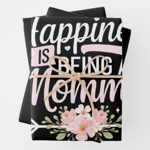Feuille De Papier Cadeau Le bonheur est d'être une maman florale Fête des M