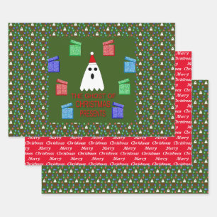 Feuille De Papier Cadeau Le fantôme de Noël présente une drôle de coutume