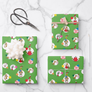 Feuille De Papier Cadeau Le Grinch Motif de points de Noël