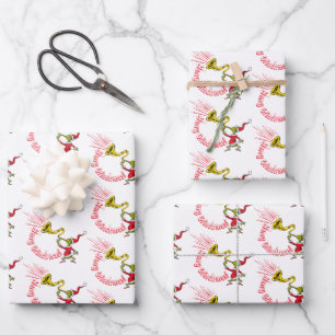 Feuille De Papier Cadeau Le Grinch sonnant de la corne joyeuse de Grinchmas