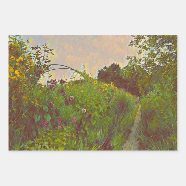 Feuille De Papier Cadeau Le jardin de Monet (Devant)