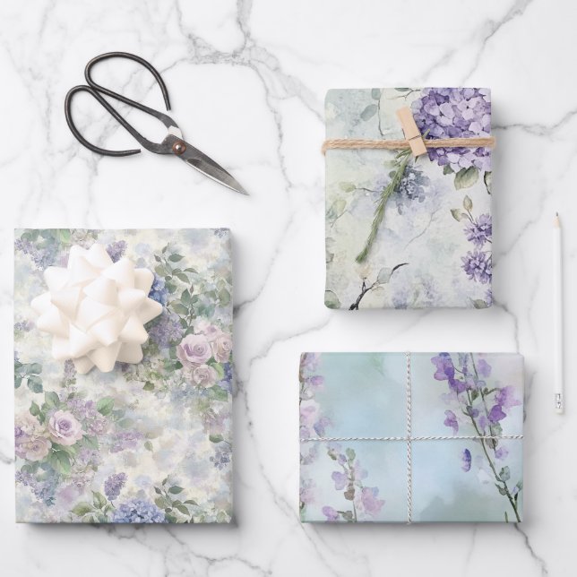 Feuille De Papier Cadeau Le Jardin (jardin) Joli Mariage Floral (Recto)