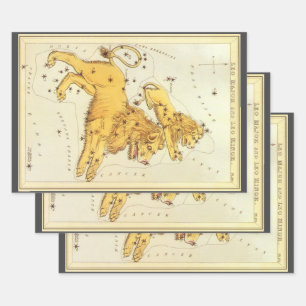 Feuille De Papier Cadeau Le miroir de Leo le lion Vintage Constellation Ura