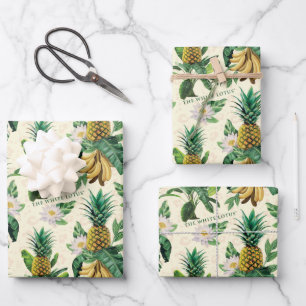 Feuille De Papier Cadeau Le Motif blanc Lotus Pineapple Paradise