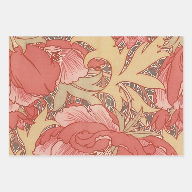 Feuille De Papier Cadeau Le Motif Floral Art nouveau de William Morris (Devant)