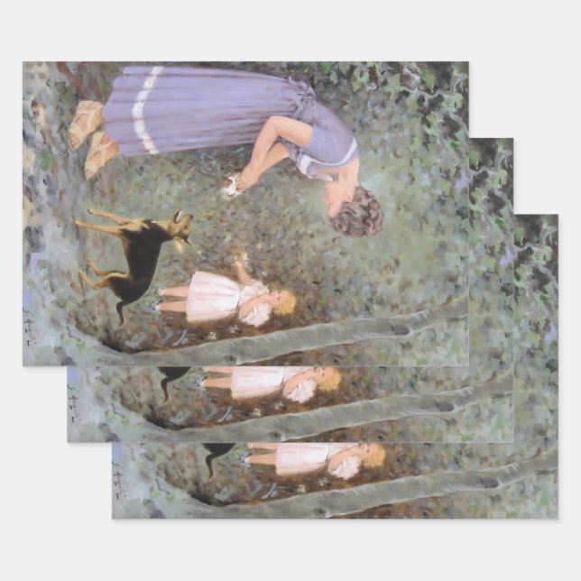 Feuille De Papier Cadeau Le petit chien gourmand par Guido Marzulli, réalis (Lot)