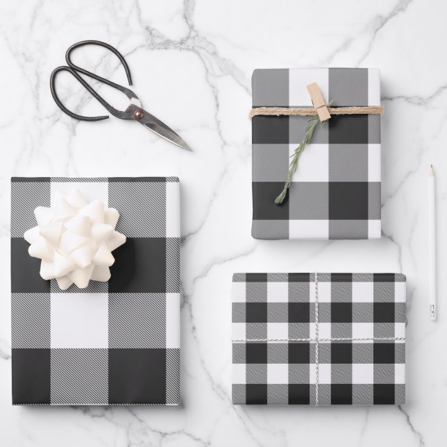 Feuille De Papier Cadeau Le Plaid de Buffalo Rob Roy Check White Plaid Moti (Recto)