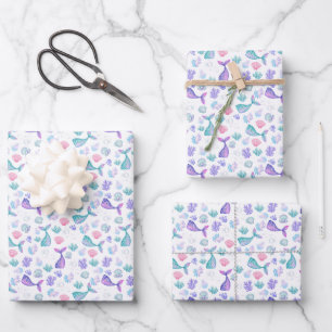 Feuille De Papier Cadeau Le rêve des sirènes en blanc