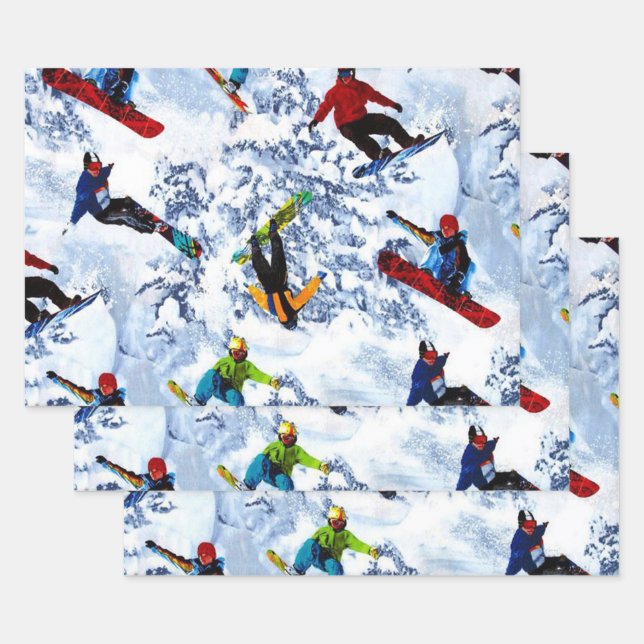 Feuille De Papier Cadeau Le snowboard n'est pas tout (Lot)