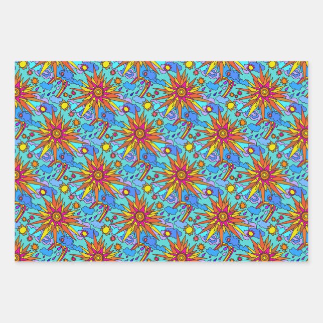 Feuille De Papier Cadeau Le soleil du jour (Devant)