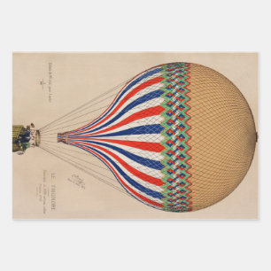 Feuille De Papier Cadeau Le Tricolore Vintage Hot Air Balloon Imprimer