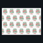 Feuille De Papier Cadeau Le Typographe du Magic Christmas<br><div class="desc">Envelopper les feuilles de papier avec une jolie illustration. Texte dit Croire à la magie en lettres fantaisistes. Décoré de boules de noël.</div>