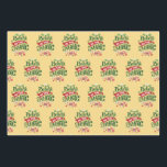 Feuille De Papier Cadeau Le Typographe du Magic Christmas<br><div class="desc">Envelopper les feuilles avec une jolie illustration. Texte dit Croire à la magie en lettres fantaisistes. Décoré de boules de noël.</div>