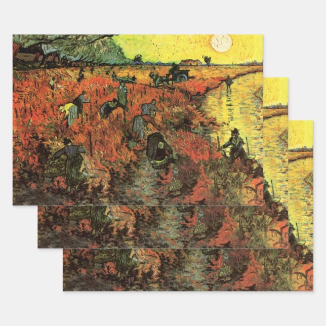 Feuille De Papier Cadeau Le vignoble rouge par Vincent van Gogh (Lot)