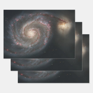 Feuille De Papier Cadeau Le Whirlpool Galaxy M51 & Companion dans l'espace