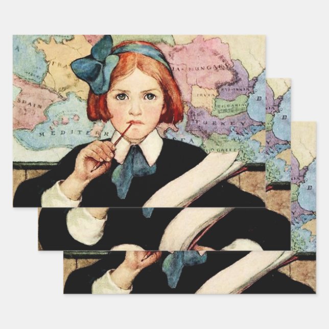 Feuille De Papier Cadeau L'Élève par Jessie Willcox Smith (Lot)