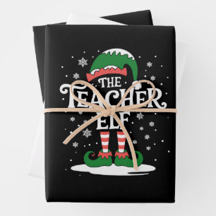 Feuille De Papier Cadeau L'Elf Professeur Noël Famille Groupe de Correspond