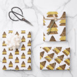 Feuille De Papier Cadeau Leopard Golden Christmas Tree Motif<br><div class="desc">Motif</div>