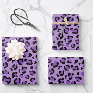 Feuille De Papier Cadeau Leopard Print, Léopard Spots, Purple Leopard