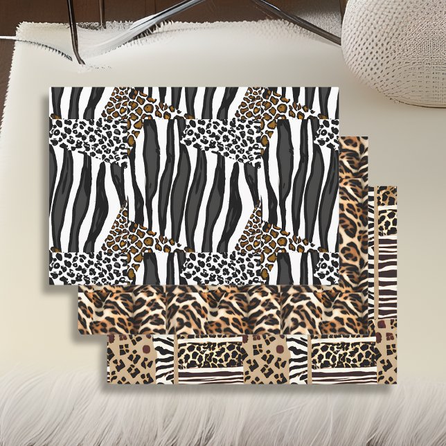 Feuille De Papier Cadeau Leopard, Zebra et Giraffe Imprimer Anniversaire (Créateur téléchargé)