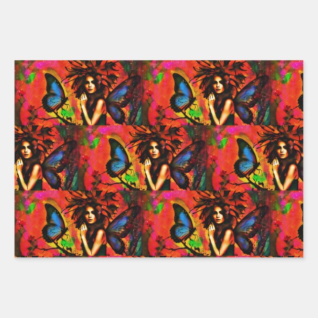 Feuille De Papier Cadeau Les ailes d'un conte équitable (Devant)