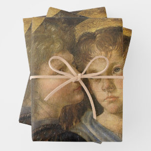 Feuille De Papier Cadeau Les Anges du Baptême du Christ de Léonard de Vinci