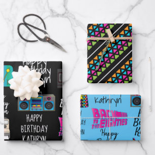 Feuille De Papier Cadeau Les années 80 personnalisées