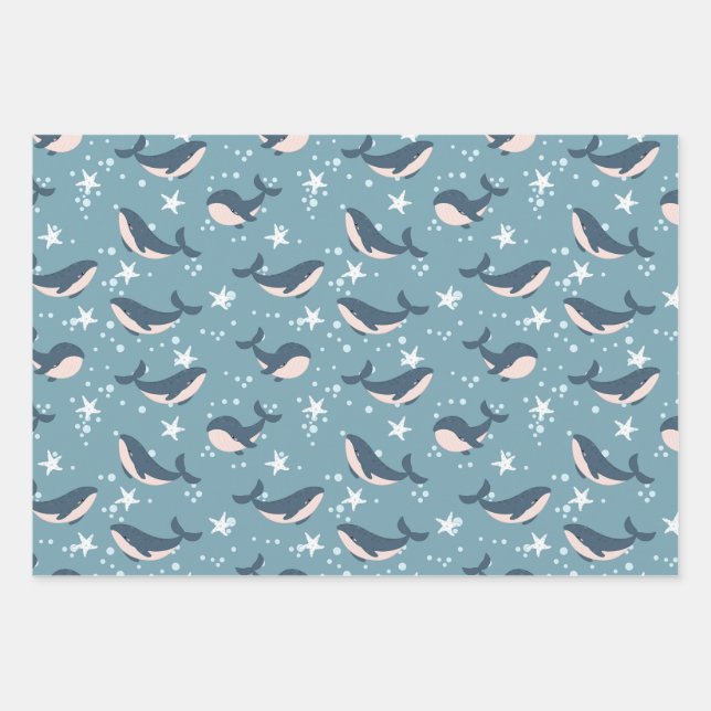 Feuille De Papier Cadeau Les Brebis bleues (Devant)