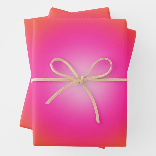 Feuille De Papier Cadeau Les Couleurs 12 Dégradé Orange Et Rose (En situation)
