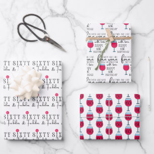 Feuille De Papier Cadeau Les femmes sont comme le vin 60e anniversaire des