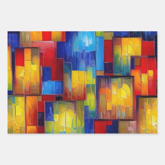 Feuille De Papier Cadeau Les Fenêtres colorées (Devant)