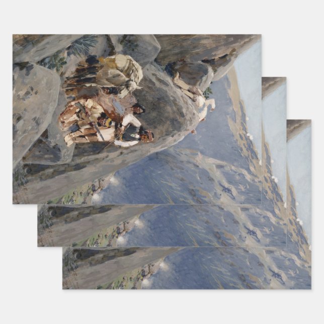 Feuille De Papier Cadeau Les guerriers d'Apache : une embuscade sur la cava (Lot)