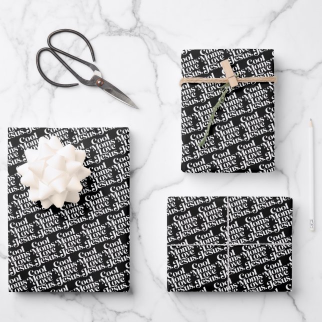 Feuille De Papier Cadeau Les mamans cool aiment Jésus (Recto)