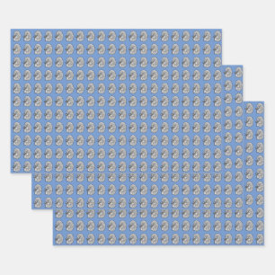 Feuille De Papier Cadeau Les reins, bleus,