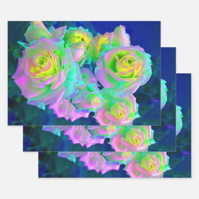 Feuille De Papier Cadeau Les Roses précoces de l'Iridescente (Lot)