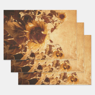 Feuille De Papier Cadeau Les Tournesols Vintages géants L'art de la décou