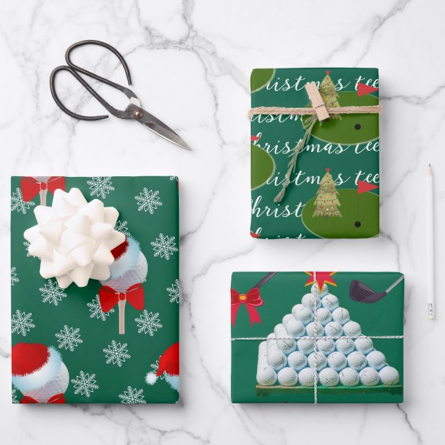 Feuille De Papier Cadeau Les vacances joyeuses de Golf Lover (Recto)